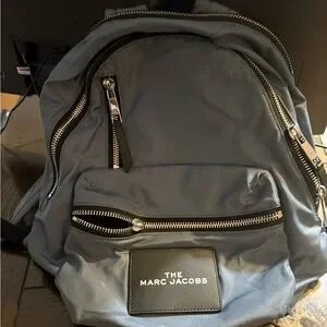 Marc Jacobs Black Backpack with Silver Accents Amazon.com | Marc Jacobs Nylon Quilted Backpack (Black  main image 3
